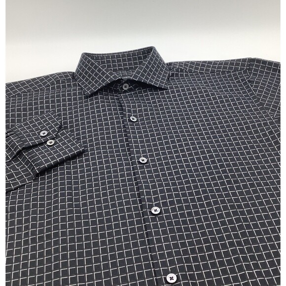 Bugatchi Comfort Stretch Long Sleeve Button Up Shirt Size‎ 15.5 34/35 NWT - Picture 1 of 9